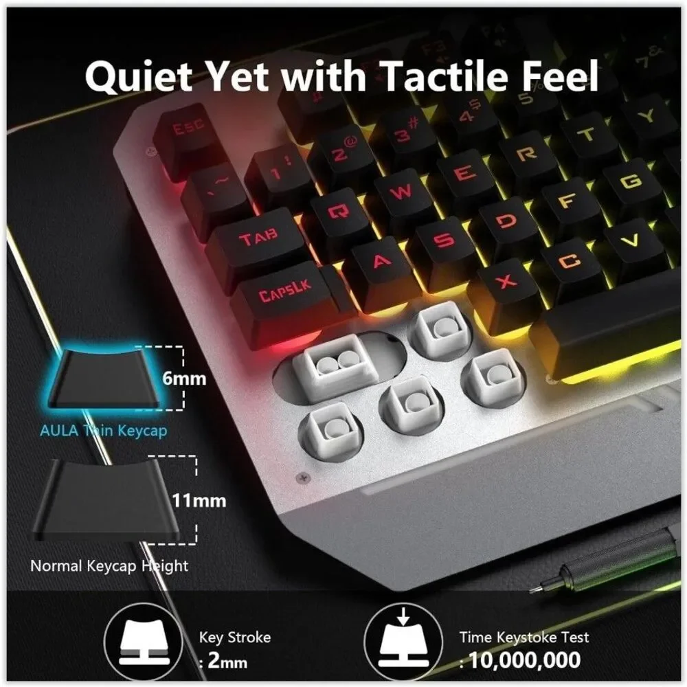 AULA Keyboard T102- 104 Key RGB Gaming Keyboard and Mouse Combo Wired No Box NEW
